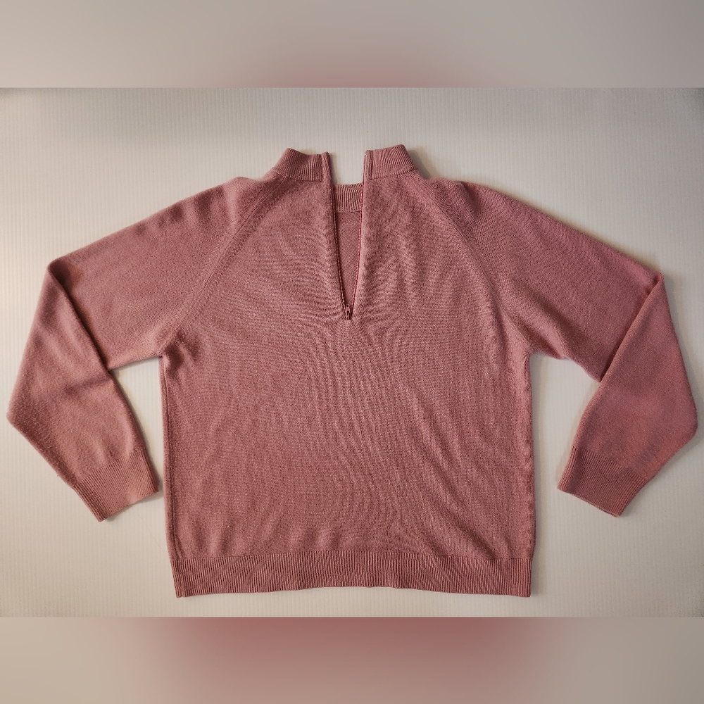 Pink Sweater, Half Zip Size Small